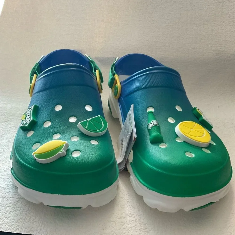 Crocs‎ Sprite Coca-Cola All Terrain Clogs Sandals Men's Size 11 Green  New